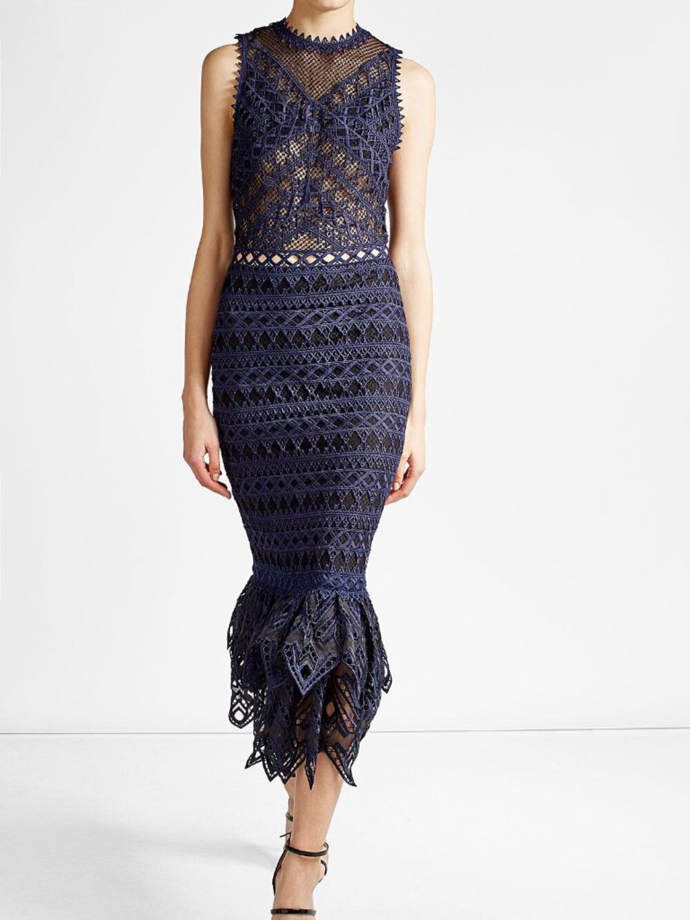 Share $1100 Jonathan Simkhai Lace Midi Dress; Size 8